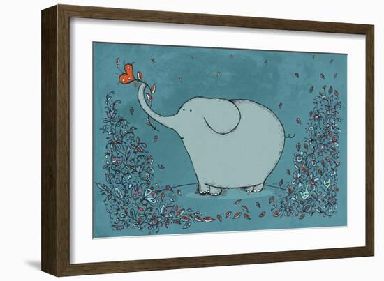 Garden Elephant-Carla Martell-Framed Giclee Print