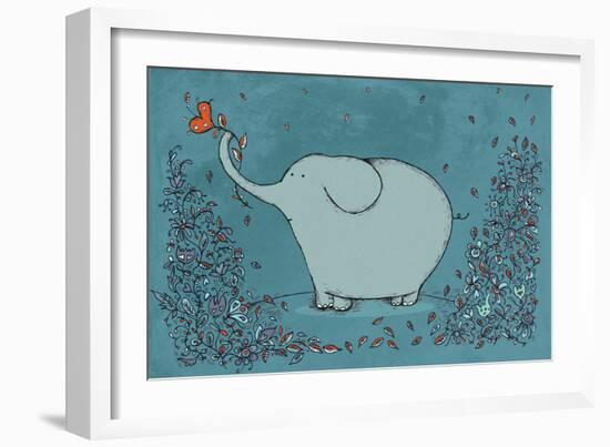 Garden Elephant-Carla Martell-Framed Giclee Print