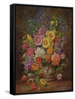 Garden Flowers of September-Albert Williams-Framed Stretched Canvas
