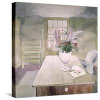 Garden Flowers on a Cottage Table-Eric Ravilious-Stretched Canvas