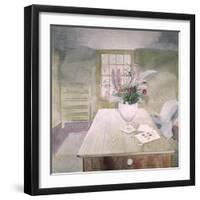 Garden Flowers on a Cottage Table-Eric Ravilious-Framed Premium Giclee Print