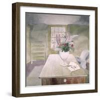 Garden Flowers on a Cottage Table-Eric Ravilious-Framed Giclee Print