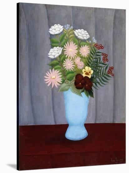 Garden Flowers-Henri Rousseau-Stretched Canvas