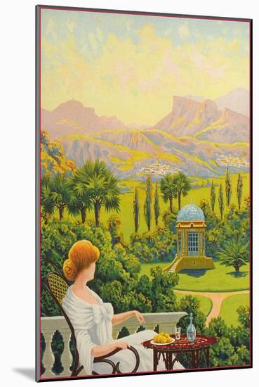 Garden Folly in Desert-null-Mounted Art Print