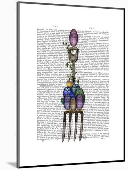 Garden Fork and Owls-Fab Funky-Mounted Art Print