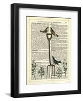 Garden Fork & Birds-Marion Mcconaghie-Framed Art Print