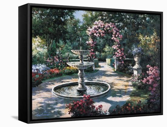 Garden Fountain-unknown Chiu-Framed Stretched Canvas