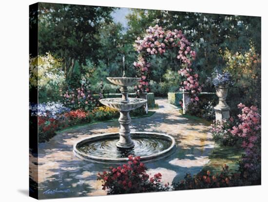 Garden Fountain-unknown Chiu-Stretched Canvas