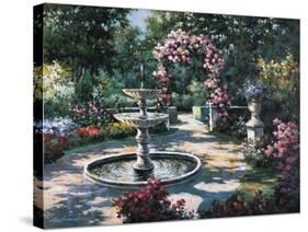 Garden Fountain-unknown Chiu-Stretched Canvas