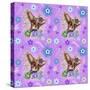 Garden Fox - Pattern-Sheena Pike Art And Illustration-Stretched Canvas