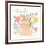 Garden Friends White II Smile-Mary Urban-Framed Art Print