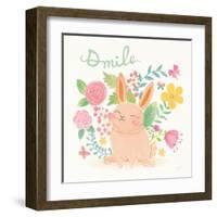 Garden Friends White II Smile-Mary Urban-Framed Art Print