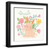 Garden Friends White II Smile-Mary Urban-Framed Art Print