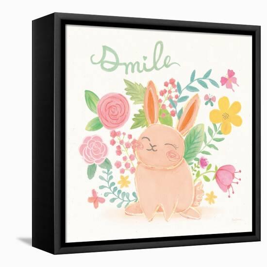 Garden Friends White II Smile-Mary Urban-Framed Stretched Canvas