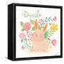 Garden Friends White II Smile-Mary Urban-Framed Stretched Canvas