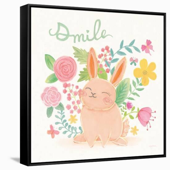 Garden Friends White II Smile-Mary Urban-Framed Stretched Canvas