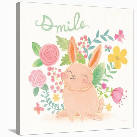 Garden Friends White II Smile-Mary Urban-Stretched Canvas