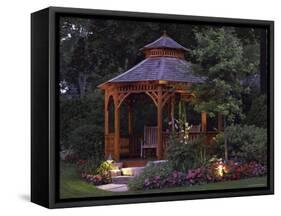 Garden Gazebo at Night-null-Framed Stretched Canvas