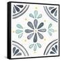 Garden Getaway Tile I White-Laura Marshall-Framed Stretched Canvas