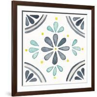 Garden Getaway Tile I White-Laura Marshall-Framed Art Print