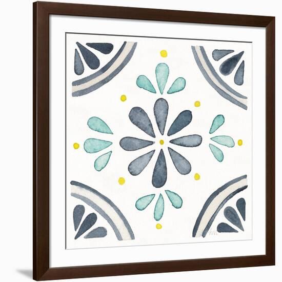 Garden Getaway Tile I White-Laura Marshall-Framed Art Print