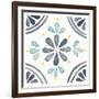 Garden Getaway Tile I White-Laura Marshall-Framed Art Print