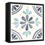 Garden Getaway Tile I White-Laura Marshall-Framed Stretched Canvas