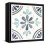 Garden Getaway Tile I White-Laura Marshall-Framed Stretched Canvas