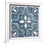 Garden Getaway Tile II Blue-Laura Marshall-Framed Art Print