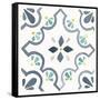 Garden Getaway Tile II White-Laura Marshall-Framed Stretched Canvas