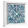 Garden Getaway Tile III Blue-Laura Marshall-Framed Art Print