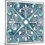 Garden Getaway Tile III Blue-Laura Marshall-Mounted Art Print