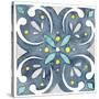 Garden Getaway Tile IV Blue-Laura Marshall-Stretched Canvas