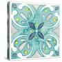 Garden Getaway Tile IV Teal-Laura Marshall-Stretched Canvas