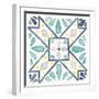 Garden Getaway Tile IX White-Laura Marshall-Framed Art Print