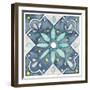 Garden Getaway Tile V Blue-Laura Marshall-Framed Art Print