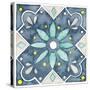 Garden Getaway Tile V Blue-Laura Marshall-Stretched Canvas