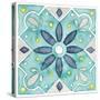 Garden Getaway Tile V Teal-Laura Marshall-Stretched Canvas