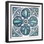 Garden Getaway Tile VI Blue-Laura Marshall-Framed Art Print