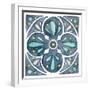 Garden Getaway Tile VI Blue-Laura Marshall-Framed Art Print