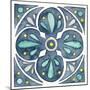 Garden Getaway Tile VI Blue-Laura Marshall-Mounted Art Print