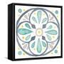 Garden Getaway Tile VI White-Laura Marshall-Framed Stretched Canvas