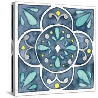 Garden Getaway Tile VII Blue-Laura Marshall-Stretched Canvas