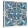 Garden Getaway Tile VII Blue-Laura Marshall-Stretched Canvas