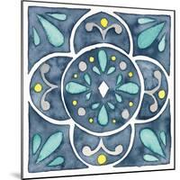 Garden Getaway Tile VII Blue-Laura Marshall-Mounted Art Print