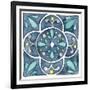 Garden Getaway Tile VII Blue-Laura Marshall-Framed Premium Giclee Print