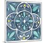 Garden Getaway Tile VII Blue-Laura Marshall-Mounted Premium Giclee Print