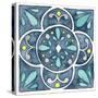 Garden Getaway Tile VII Blue-Laura Marshall-Stretched Canvas