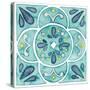 Garden Getaway Tile VII Teal-Laura Marshall-Stretched Canvas