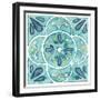 Garden Getaway Tile VII Teal-Laura Marshall-Framed Art Print